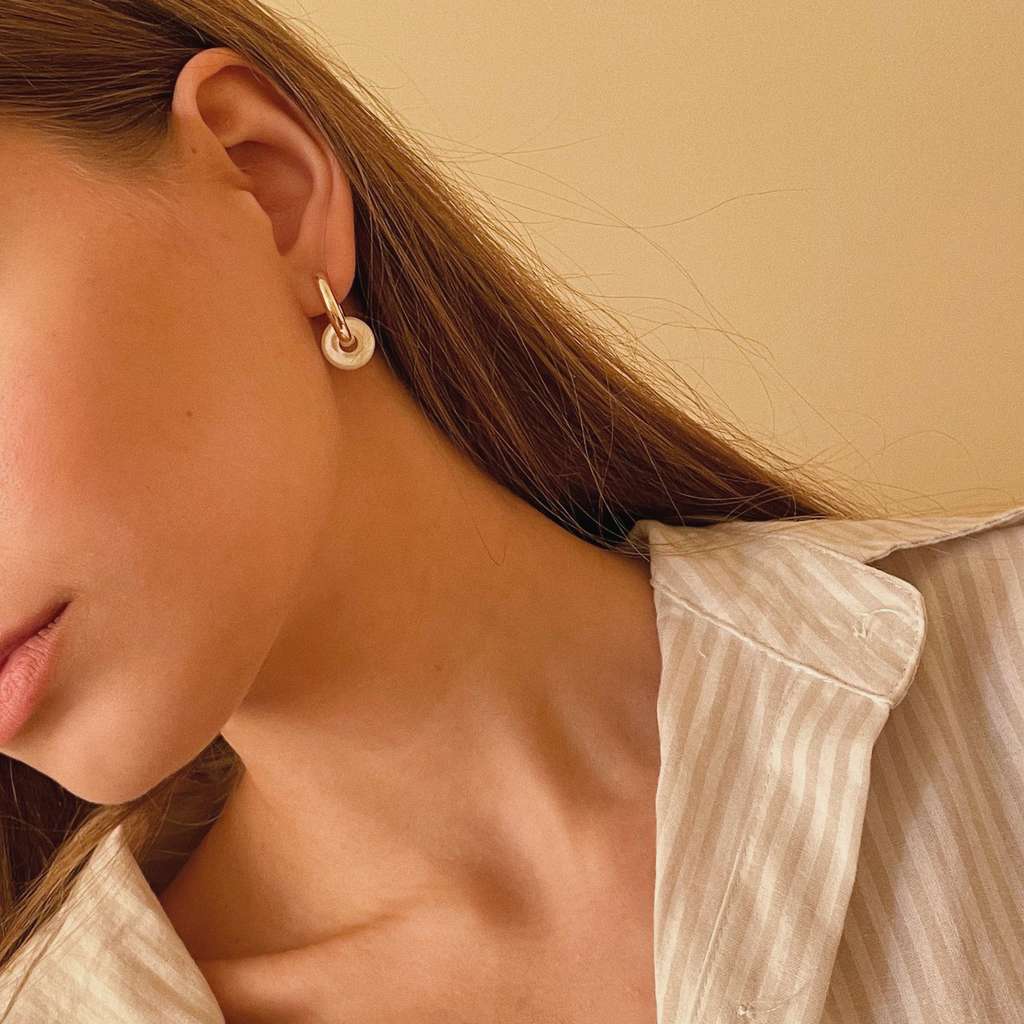 Серьги-трансформеры с перламутром