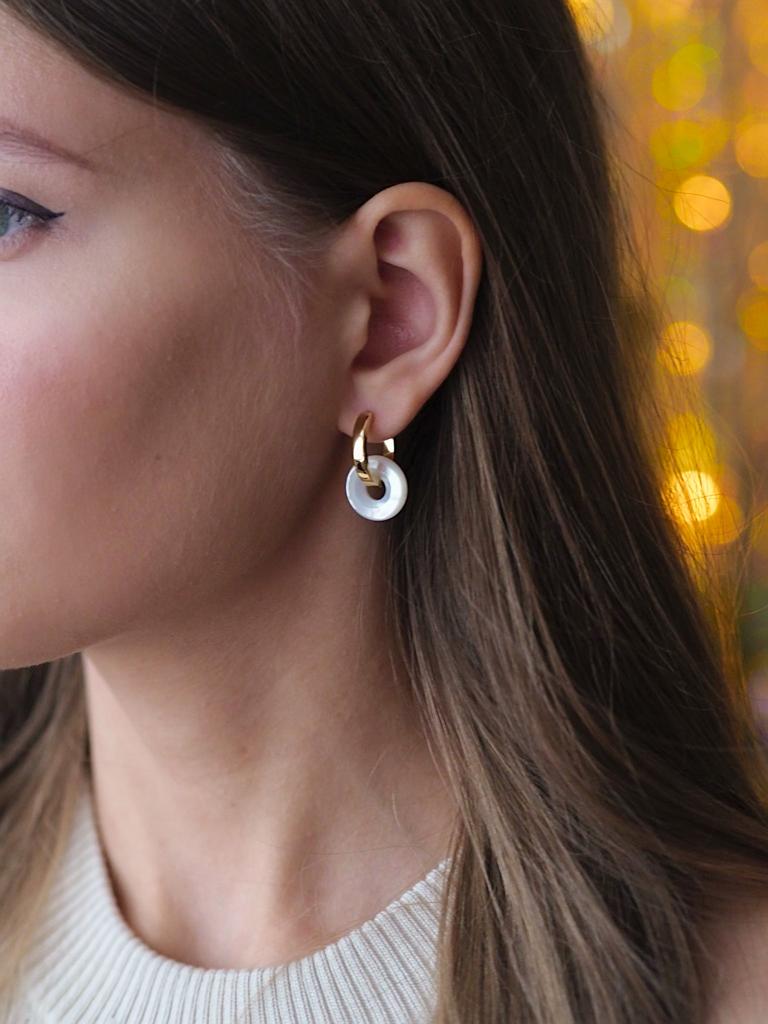 Серьги-трансформеры с перламутром