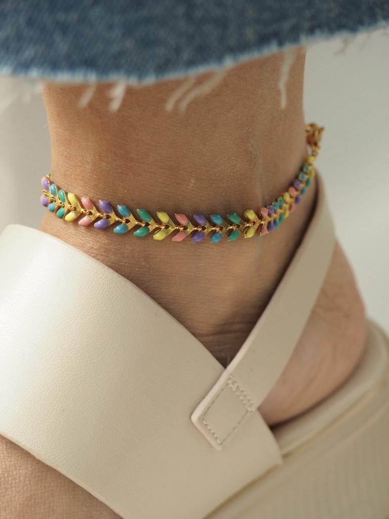 Браслет на ногу с эмалью