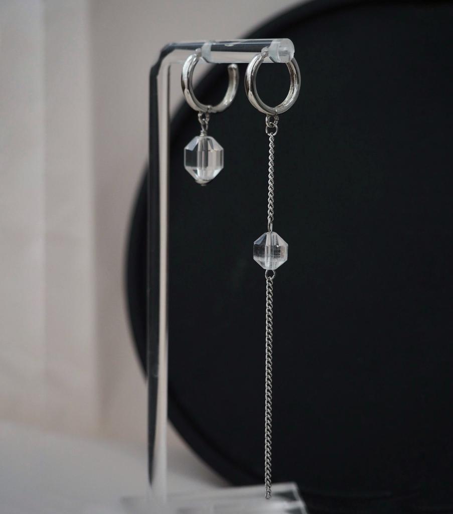 Асимметричные серьги с хрусталем