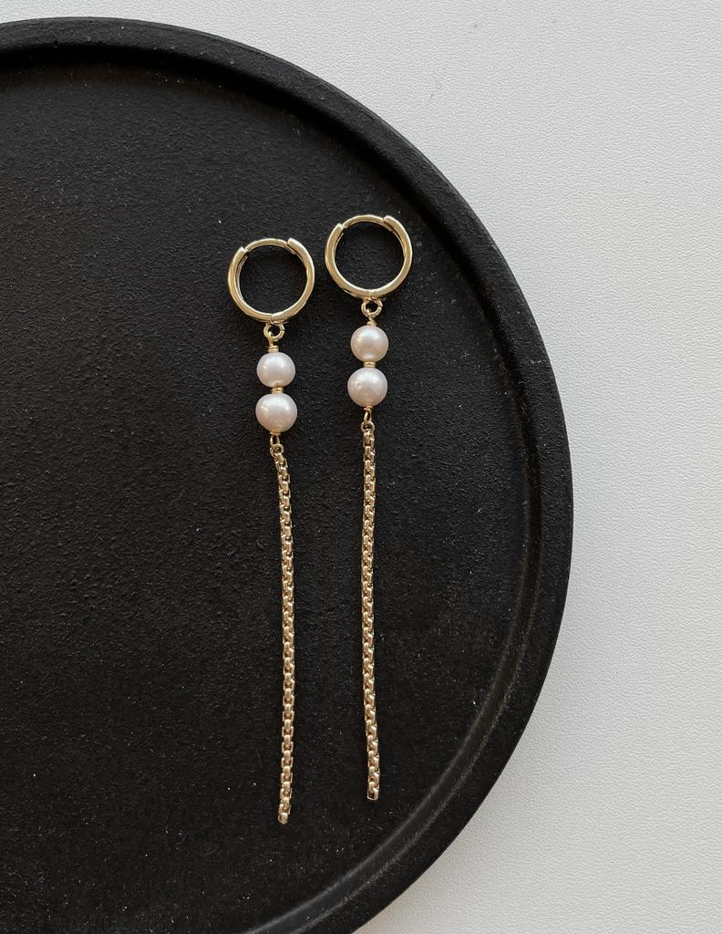 Серьги с натуральным жемчугом