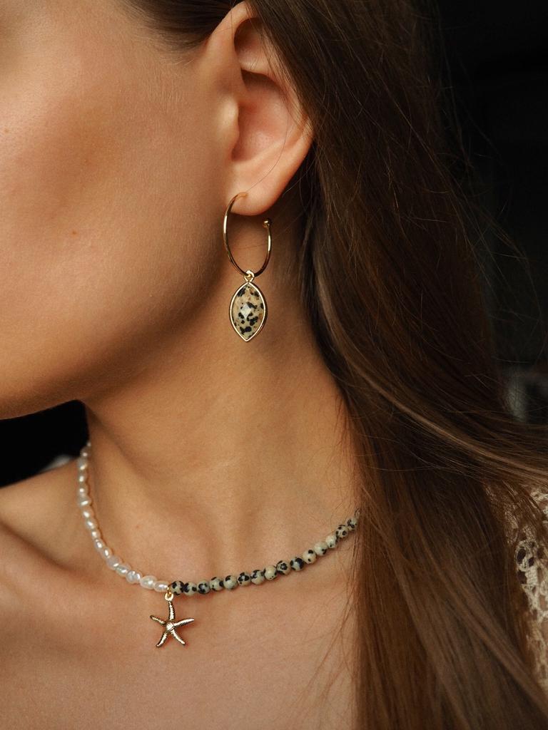 Серьги со съемными подвесками из яшмы