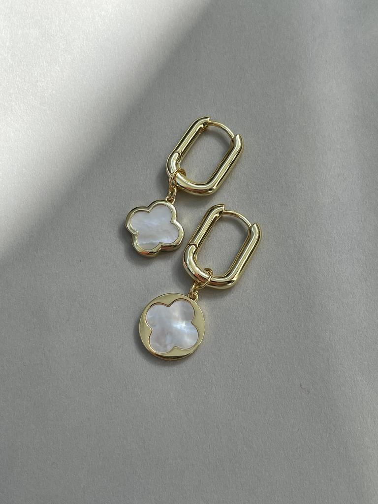 Серьги-трансформеры Клевер асимметричные