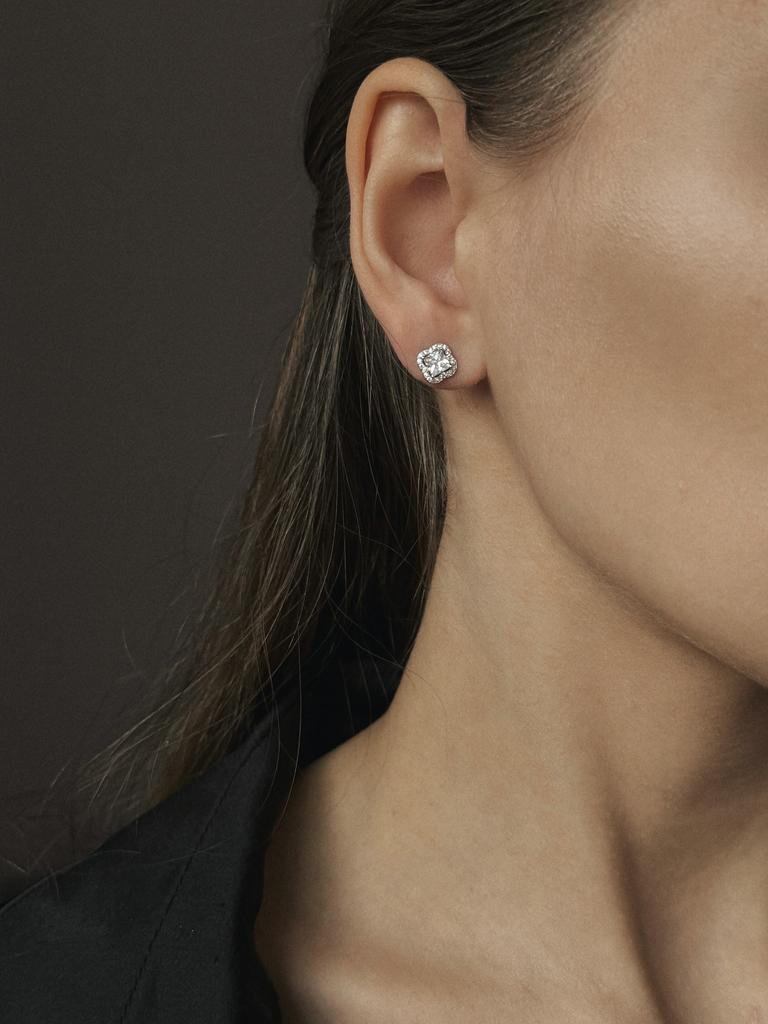 Серьги-пусеты Клевер серебро