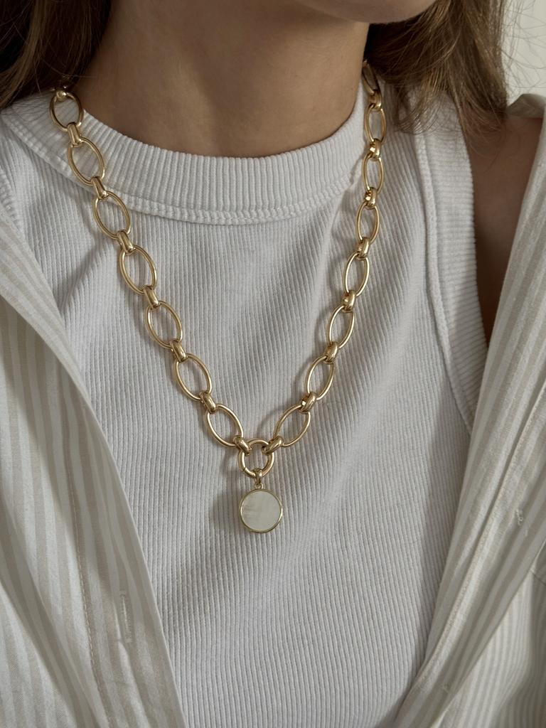 Колье цепь с перламутром