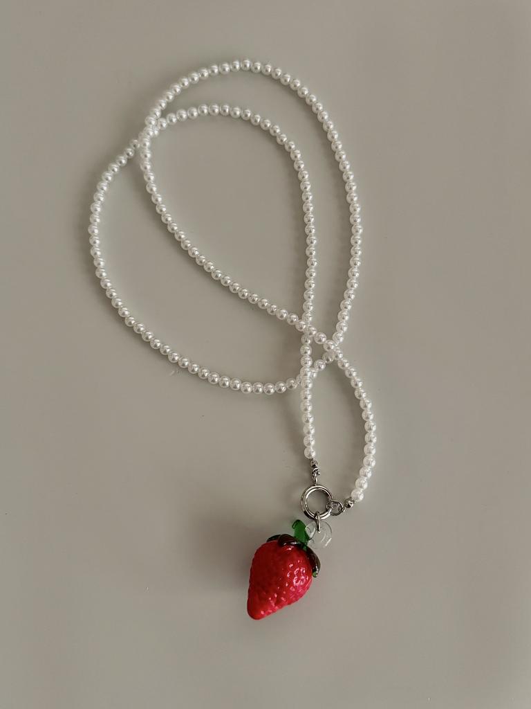 Колье длинное из жемчуга майорка STRAWBERRY