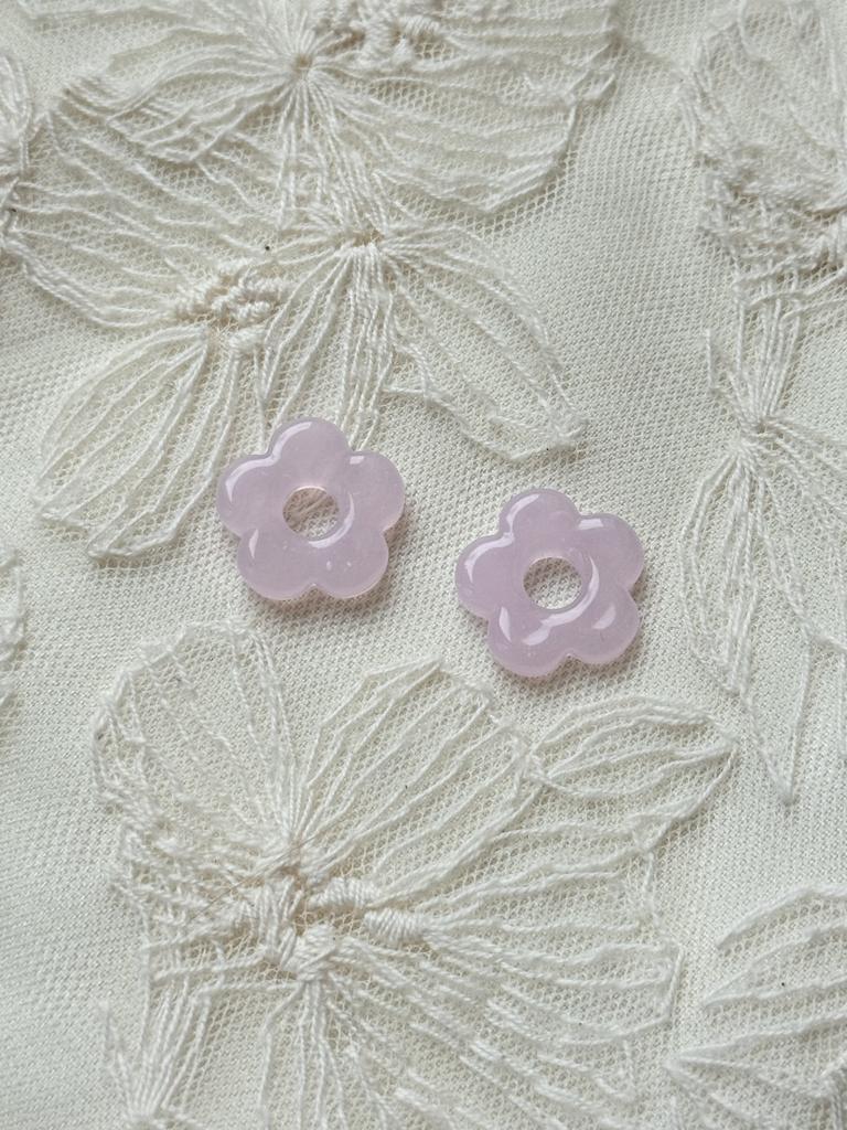 Съемные подвески на серьги Цветы (пара) розовые