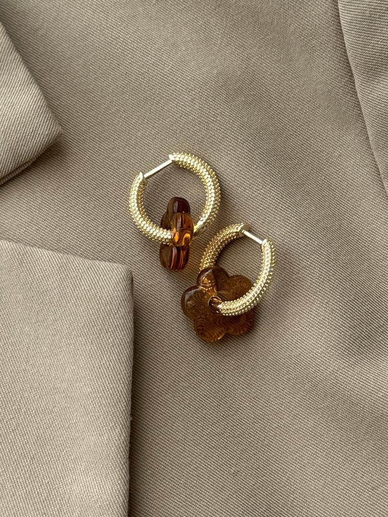 Серьги AMBER FLOWERS v.1