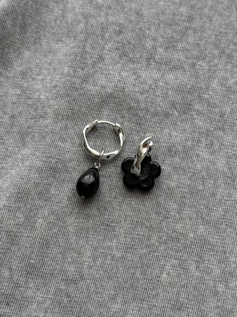 Серьги BLACK FLOWER/DROP