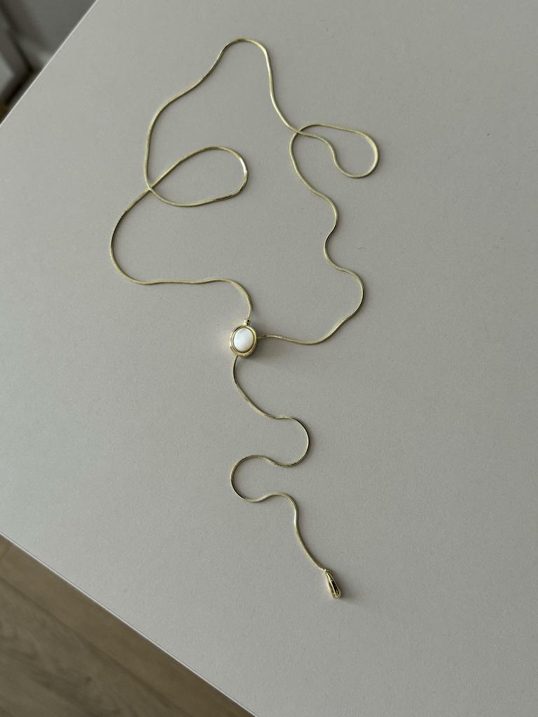 Колье-галстук с перламутром gold