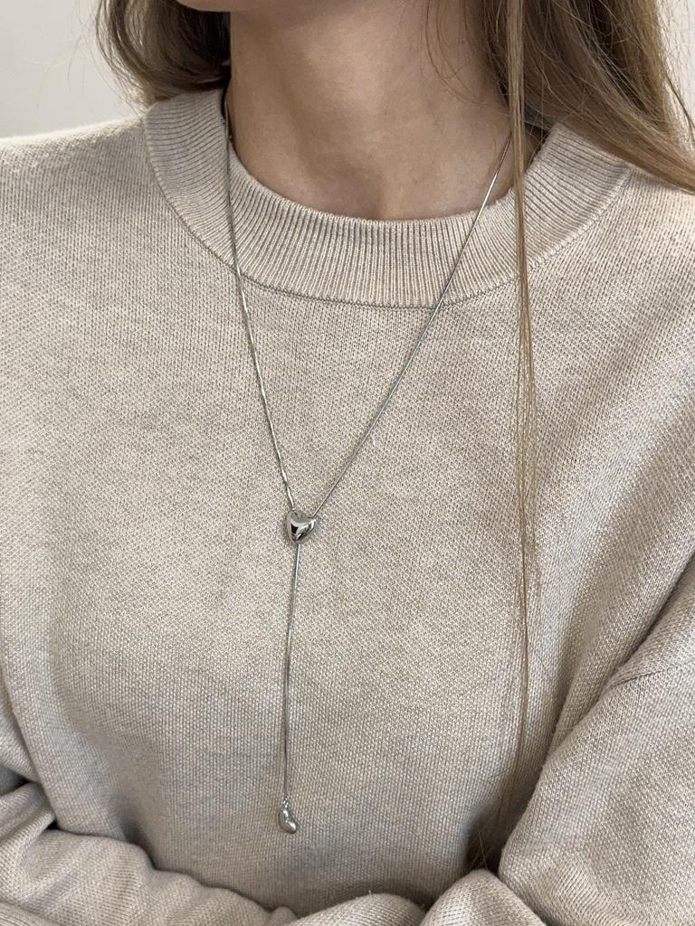 Колье-галстук HEART silver