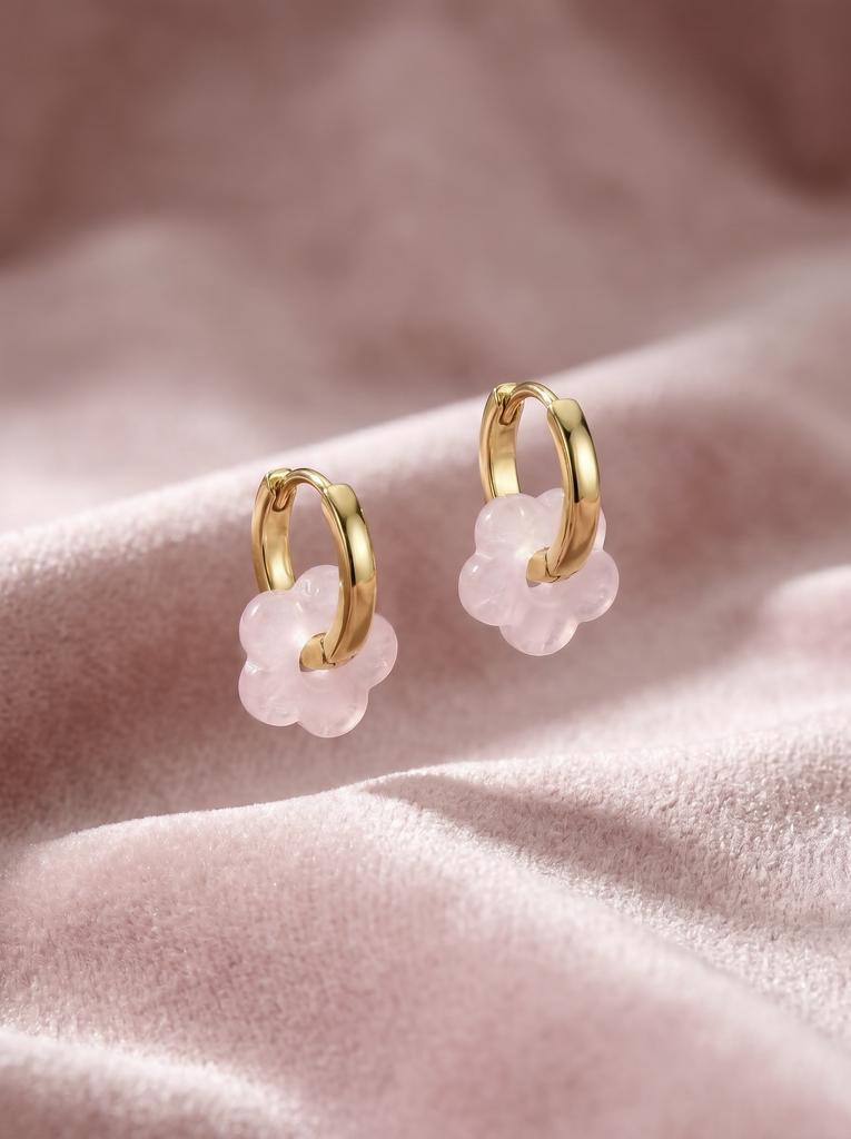 Серьги-трансформеры с подвесками ROSE FLOWERS gold