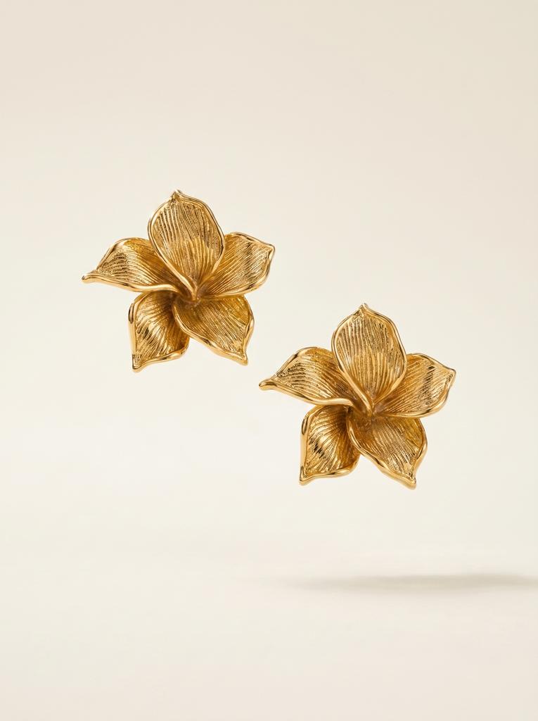 Серьги цветы Golden Petal