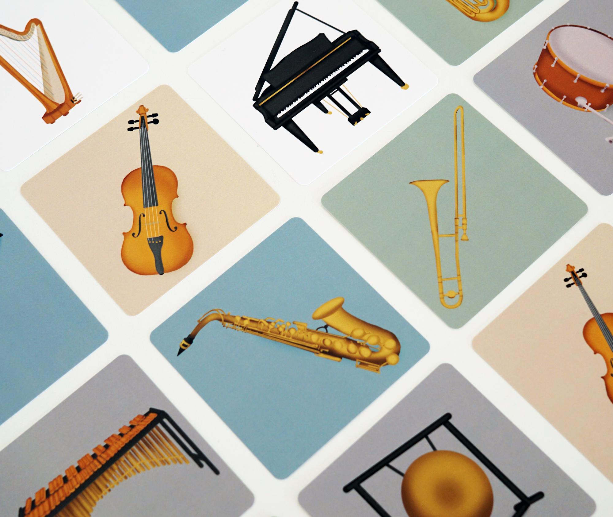 Карточки с музыкальными инструментами
