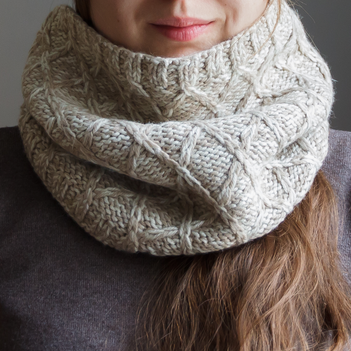 Описание вязания снуда "Ромбик"