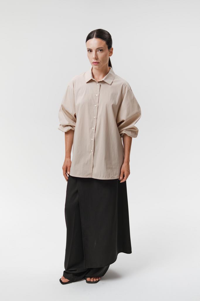 Рубашка O-силуэта бежевый