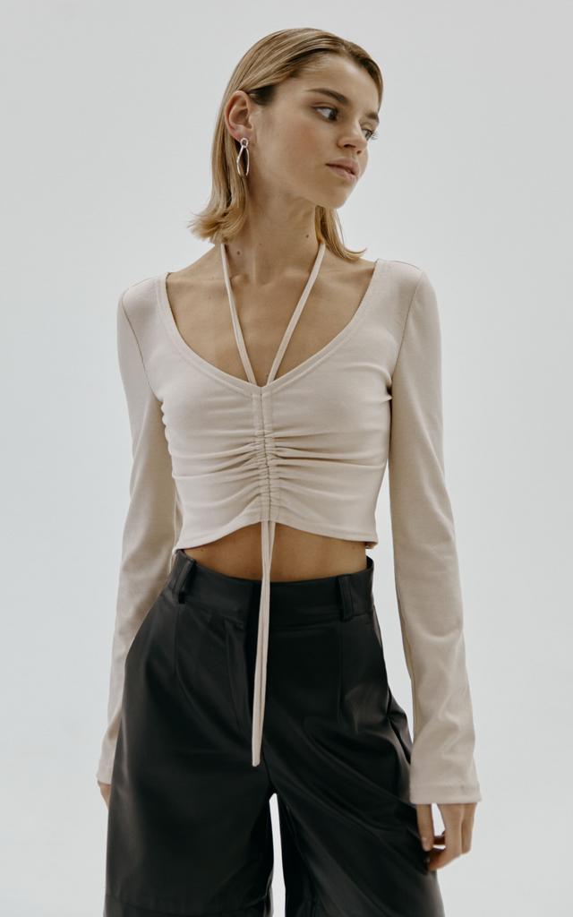 Топ бежевый с длинным рукавом «CALM»