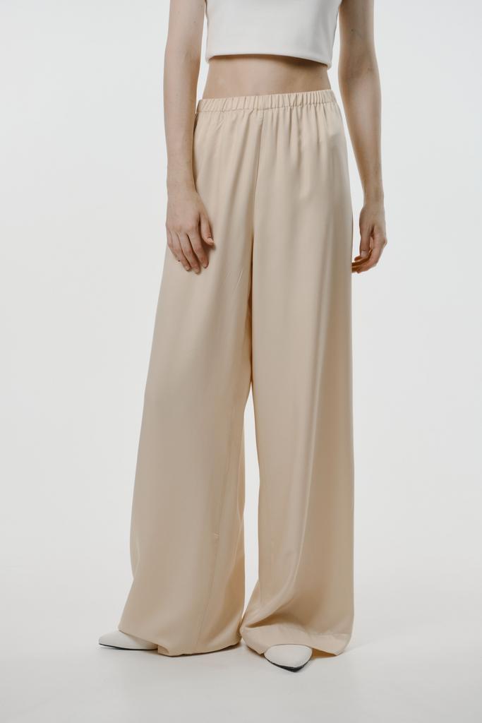 Брюки из купра-льна бежевые