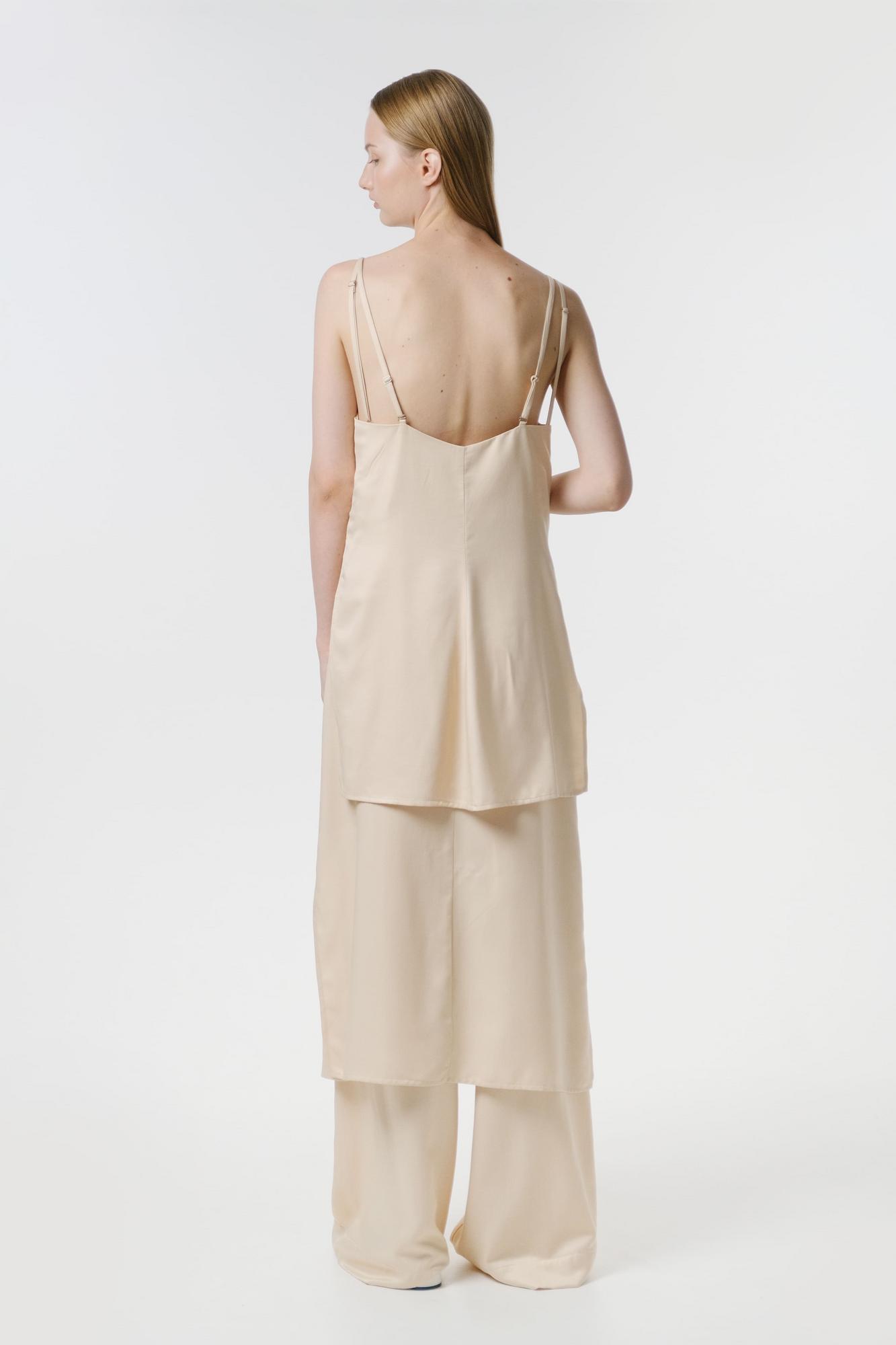 Топ из купра-льна бежевый