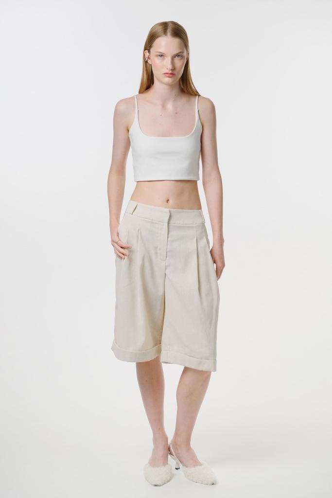 Бермуды из фактурного льна