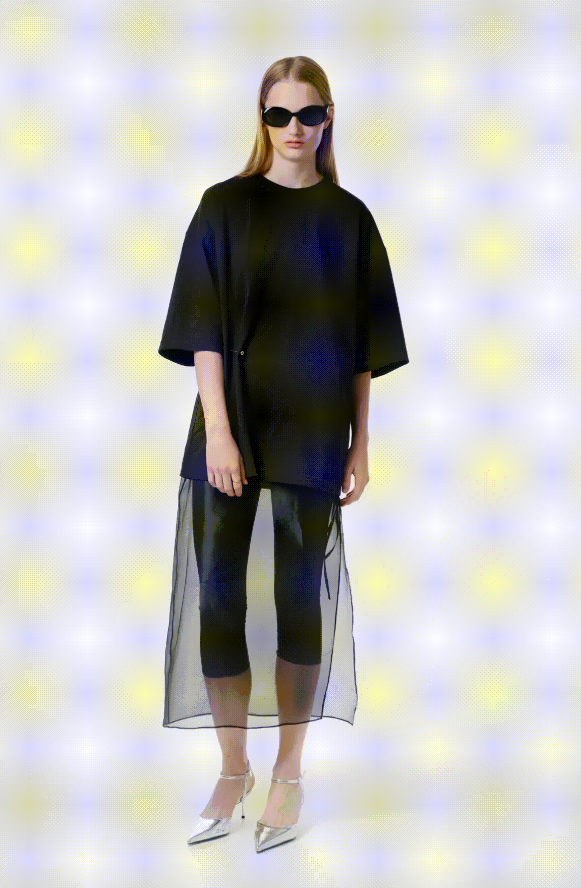 Юбка из прозрачной тенсель-органзы