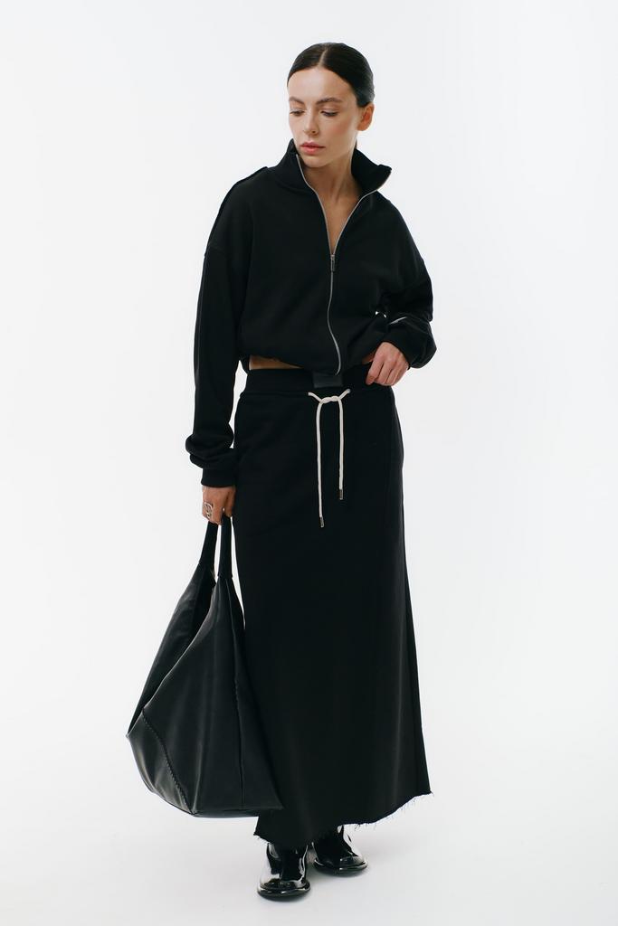 Худи на молнии с воротником стойкой