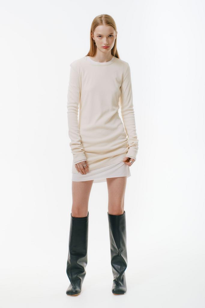 Двойное платье из фактурного трикотажа