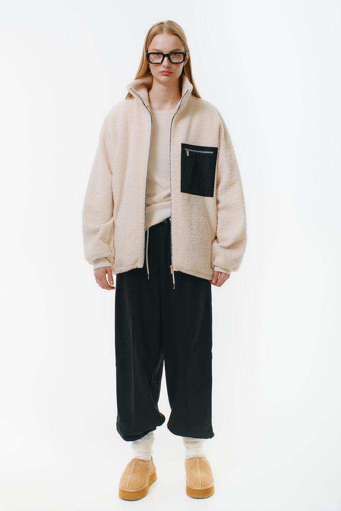 Куртка-бомбер из овечьей экошерсти