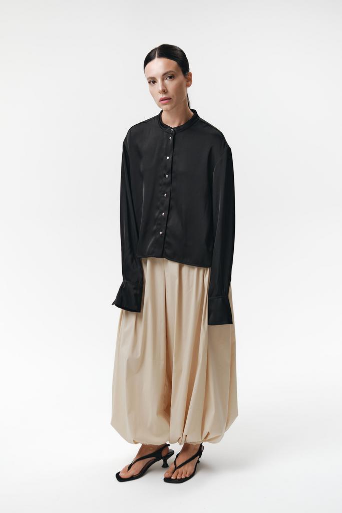 Рубашка с косынкой в черном цвете