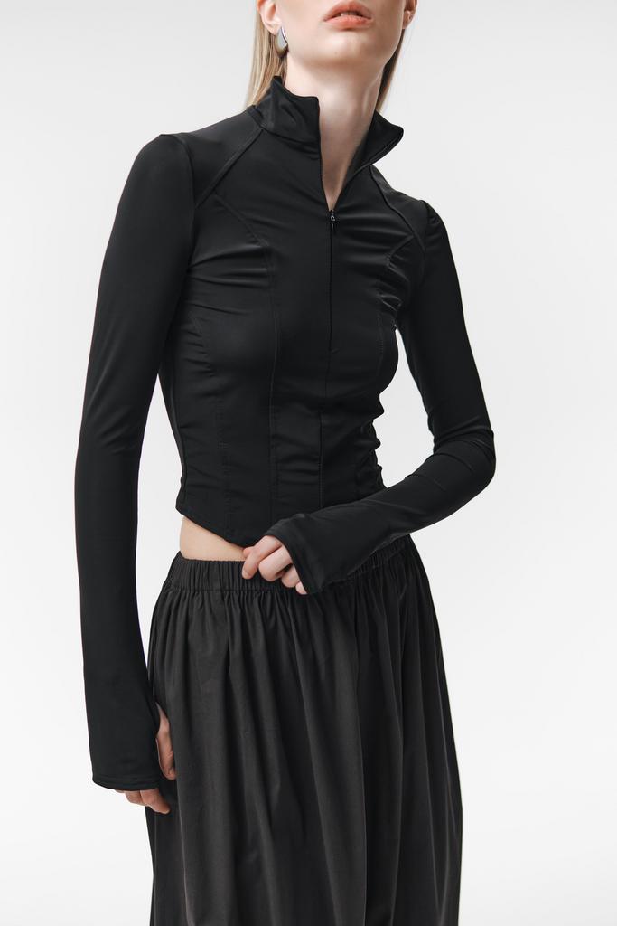 Рашгард в черной матовой ткани