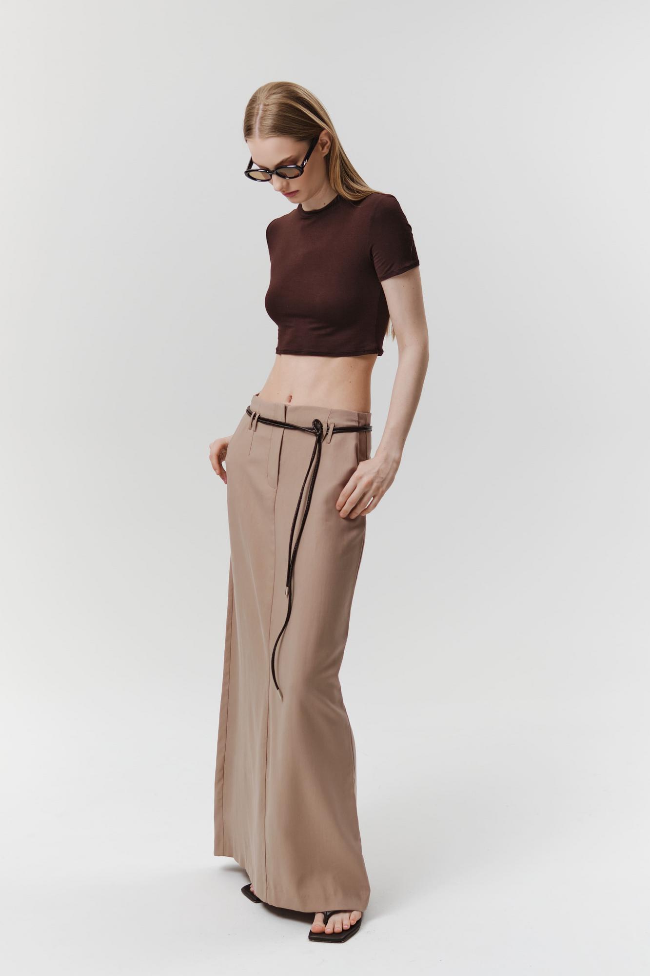 Юбка макси из тенселя в цвете капучино