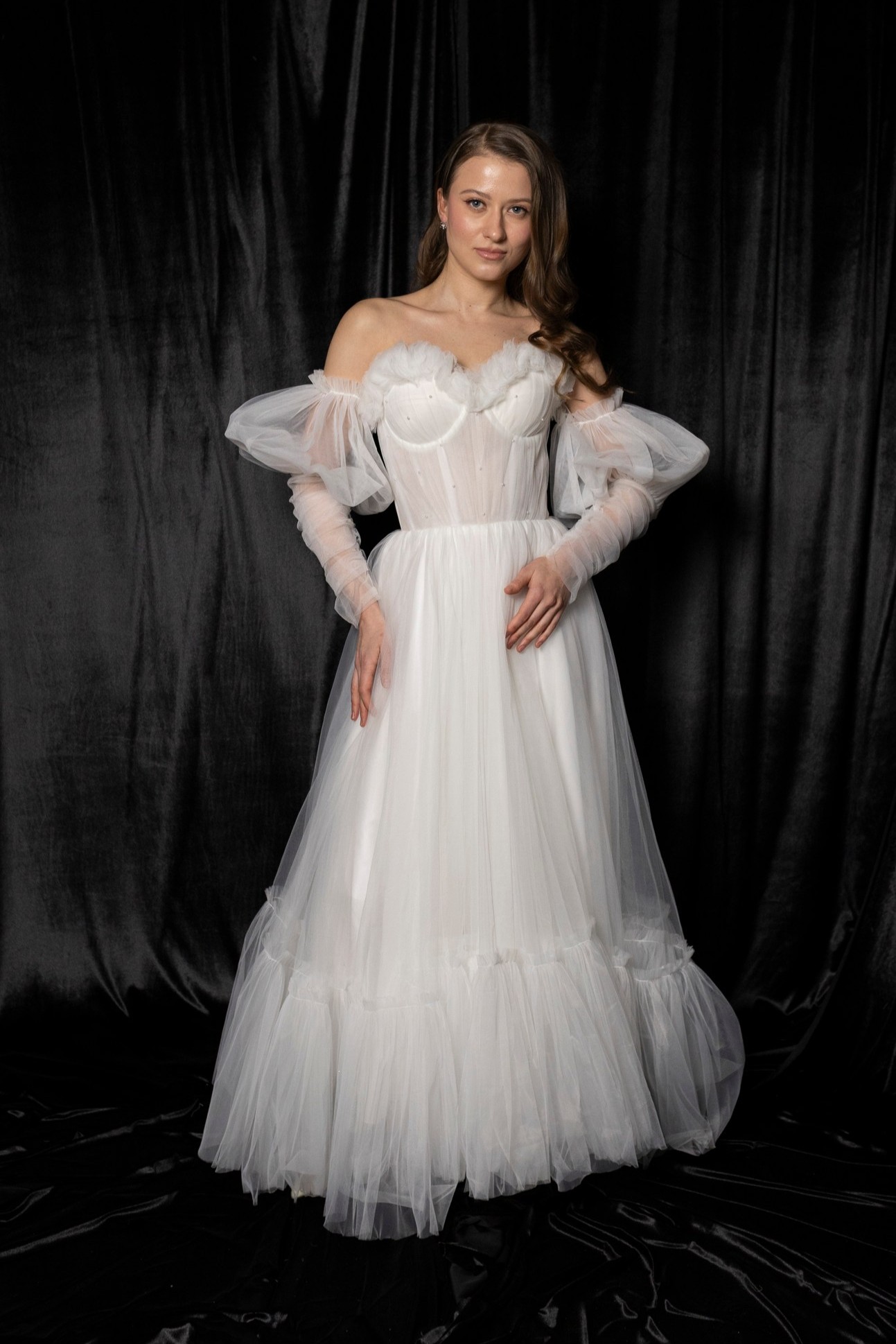 Свадебное платье Вероника с цветочками