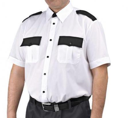 Рубашка мужская "Охрана" (короткий рукав) на резинке, белая