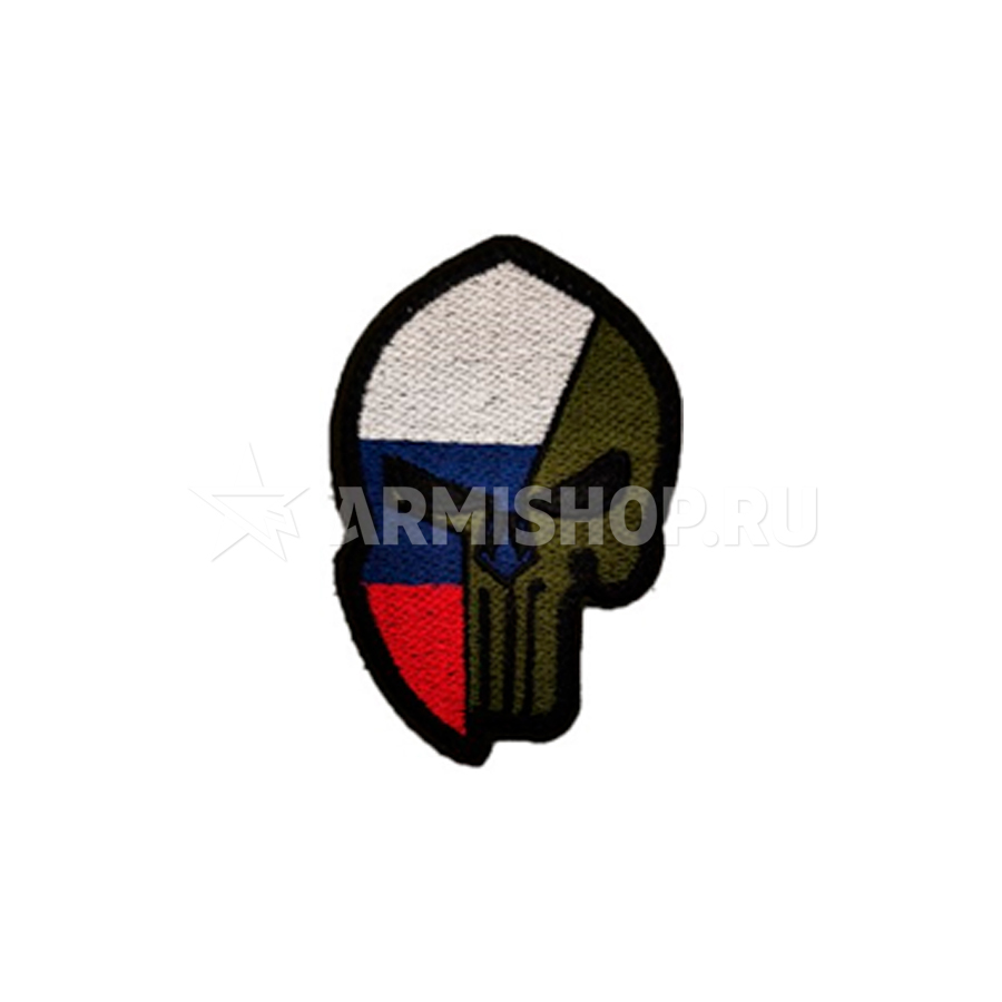 Шеврон Патч Череп Триколор