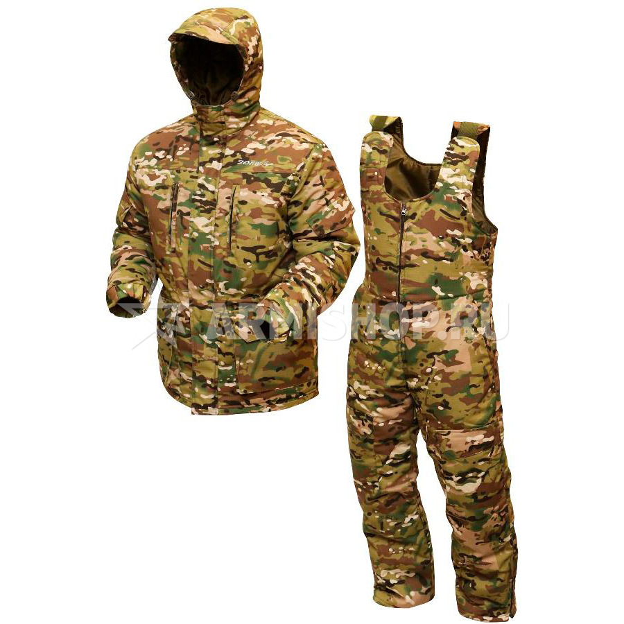 Костюм Зимний Snow Bars "Горка". Полукомбинезон. Мультикам