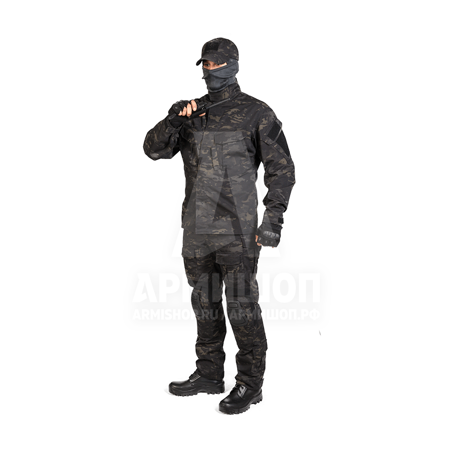 Костюм Гром "Барс" (С наколенниками). Черный Мультикам