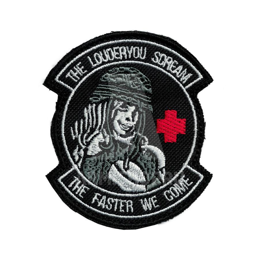 Шеврон Патч  "louder you scream". Черный
