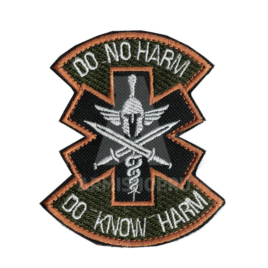 Шеврон Патч DO NO HARM. Олива