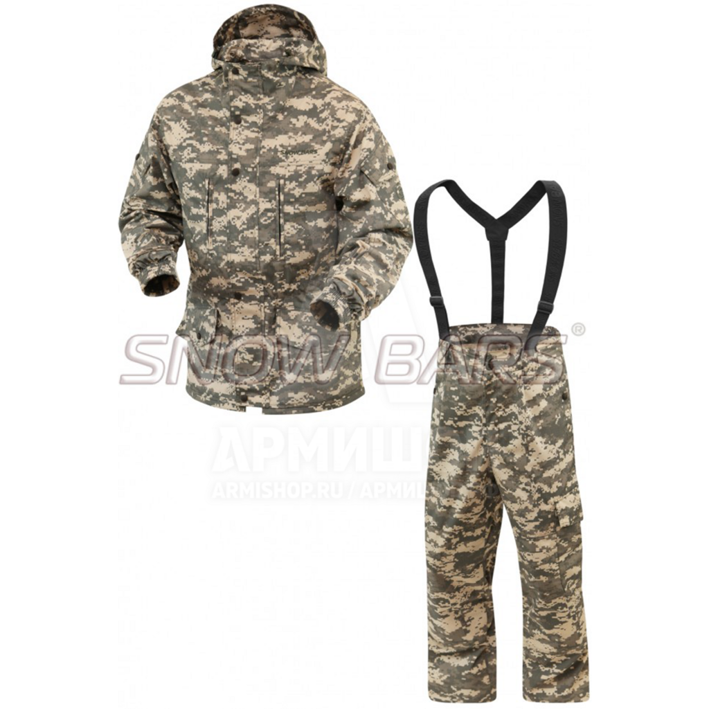 Костюм Snow Bars Горка 4 на флисе. Серая Цифра