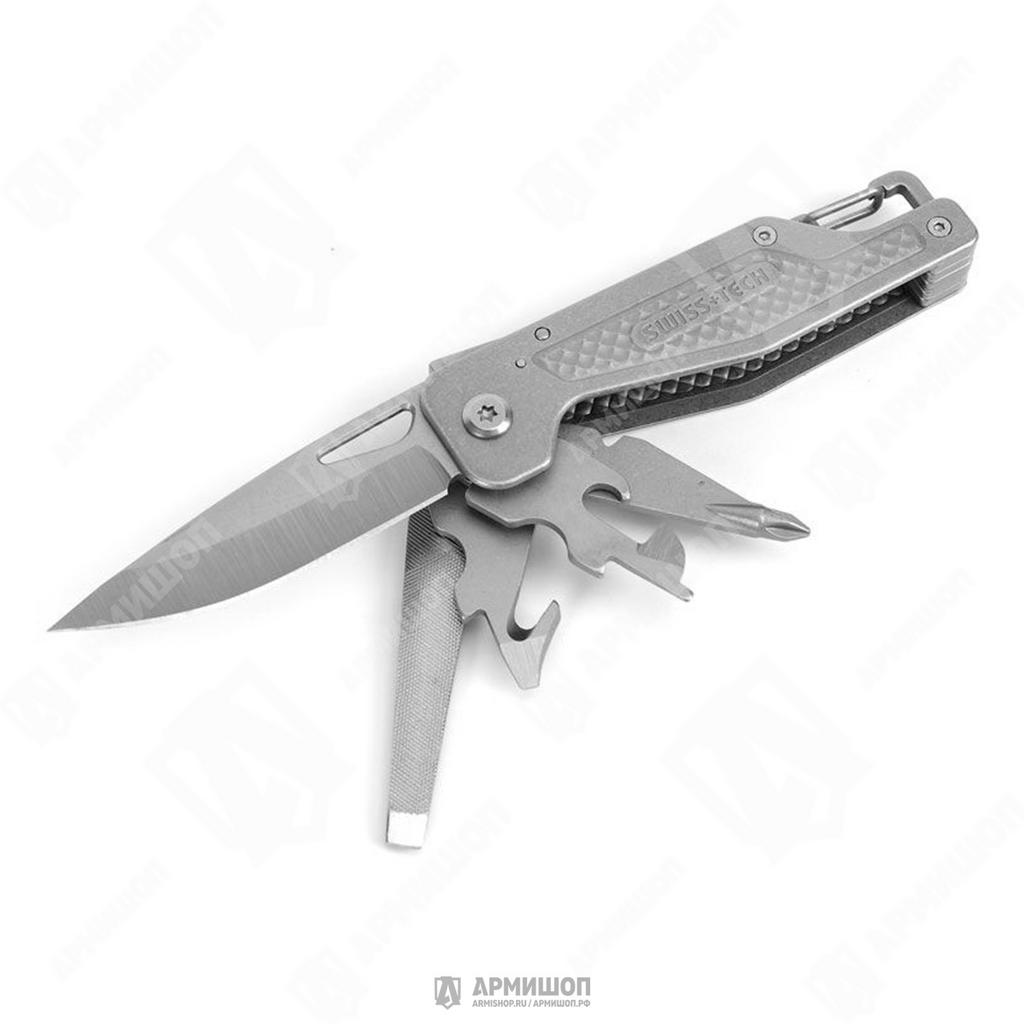 Мультитул Swiss+Tech складной 13 в 1 с карабином ST022001