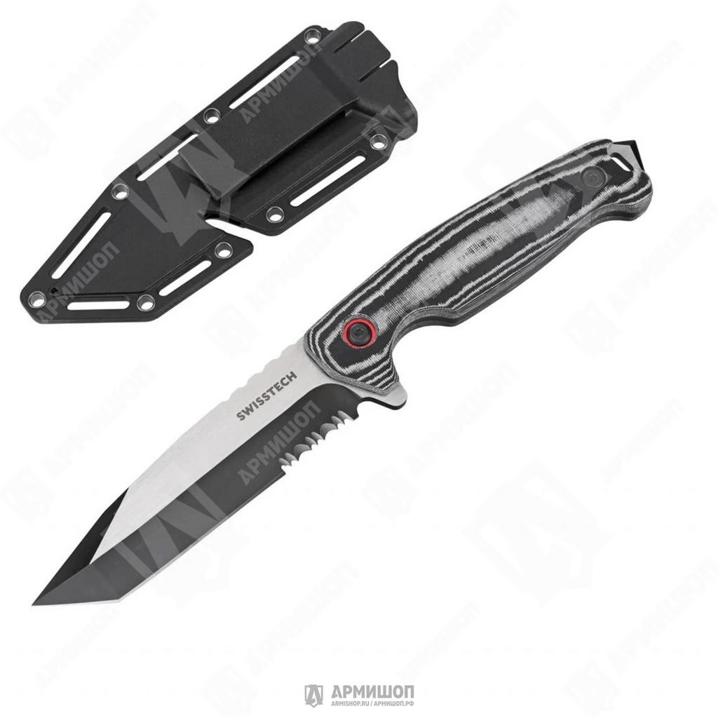 Нож складной Swiss+Tech 11 см с пластиковыми ножнами ST011010