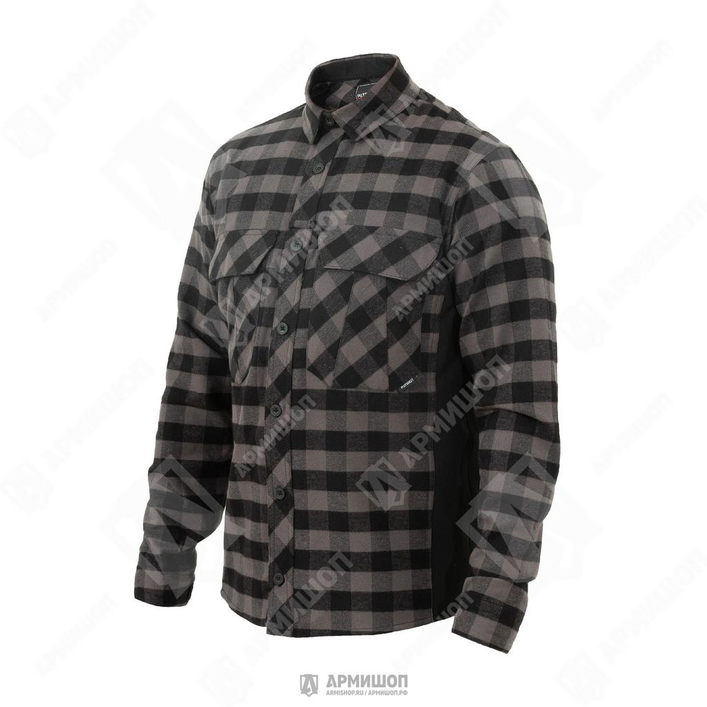Рубашка Сухопут Патриот. Фланель Клетка Черный