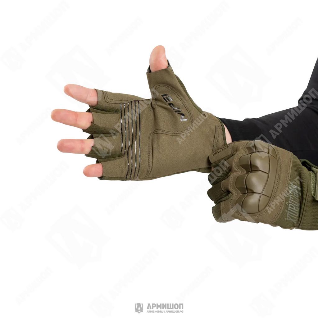 Перчатки тактические Mechanix M-Pact беспалые Усиленные Олива (rep.)