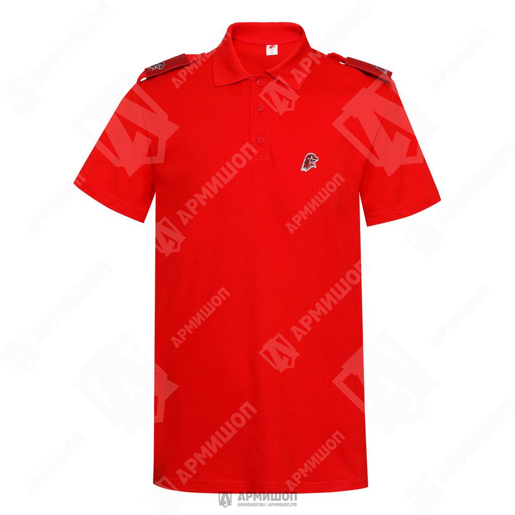 Рубашка-поло ЮНАРМИЯ красная, с коротким рукавом