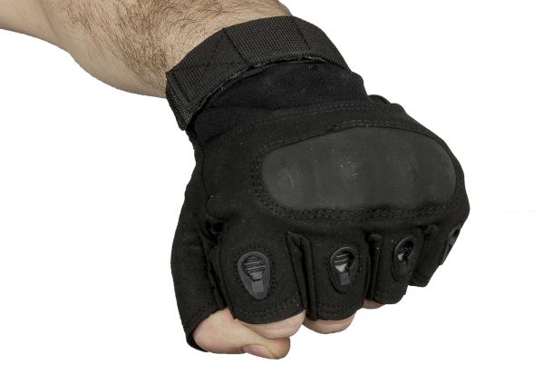 Перчатки тактические без пальцев, чёрные