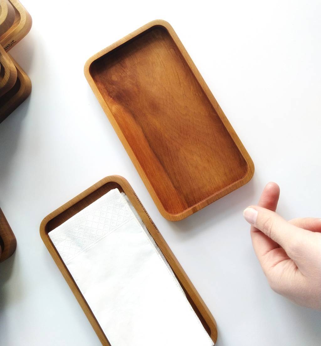 Лоток для салфеток из дерева для сервировки стола в ресторанах