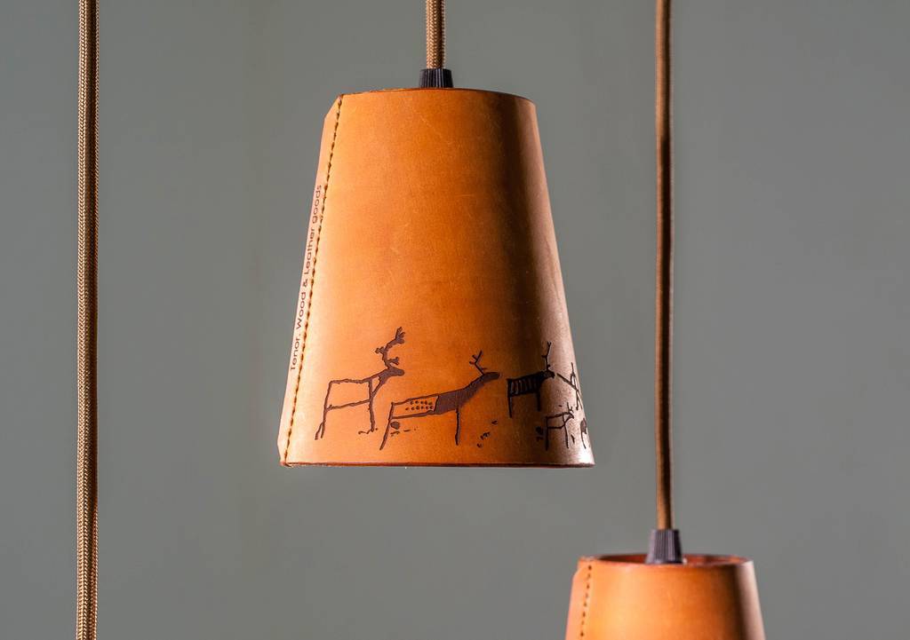 Светильник из натуральной кожи