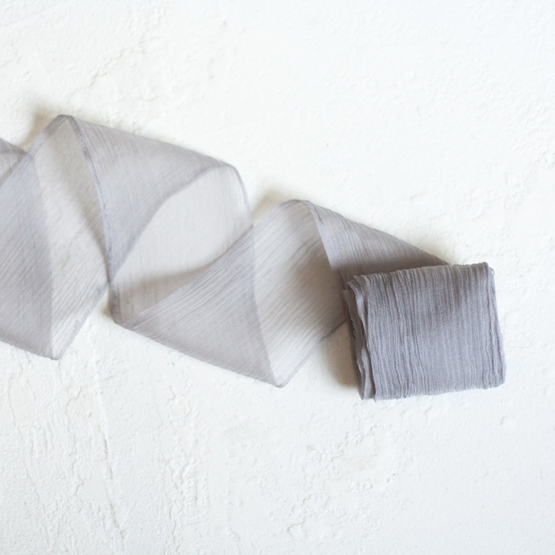 Лента из жатого шифона  "пурпурная дымка"