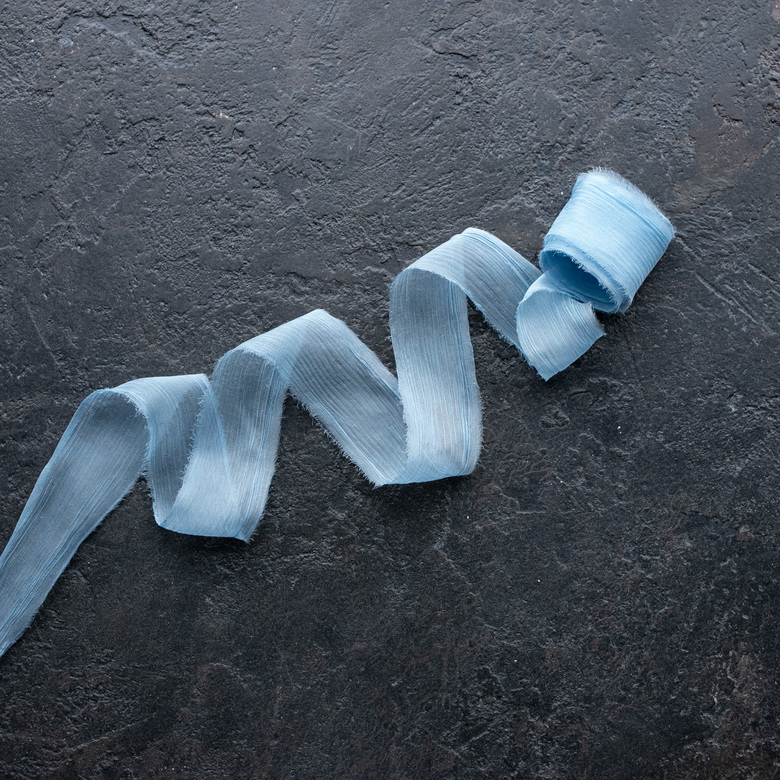 Лента из жатого шифона "небесный голубой"