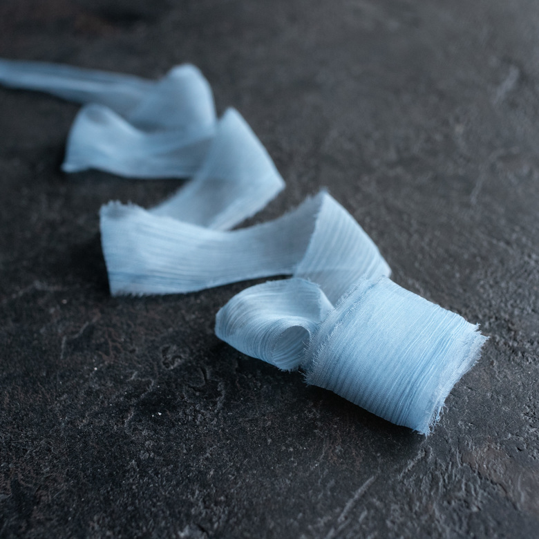 Лента из жатого шифона "небесный голубой"